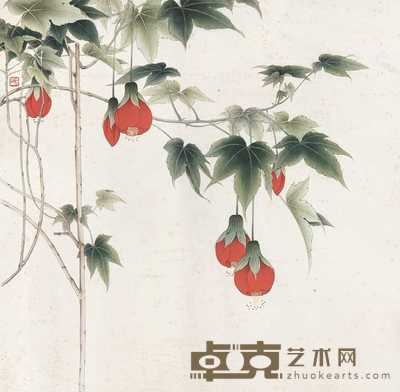 李长白 工笔花卉 镜心 39.5×40cm